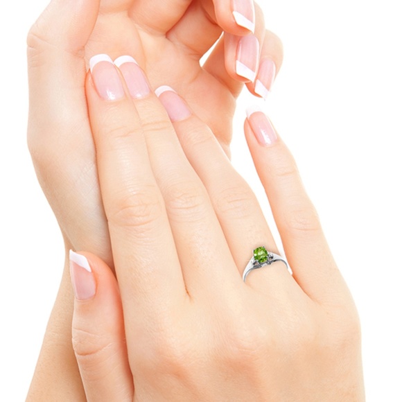 SOLID GOLD RINGS WITH NATURAL DIAMONDS & PERIDOT